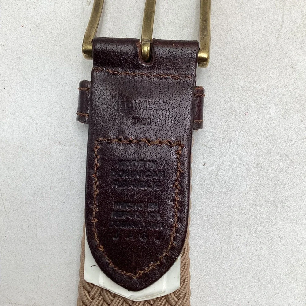 Dockers Mens Braided Elastic Stretch Belt Tan Brown Leather 36 11DK0223